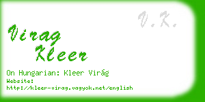 virag kleer business card