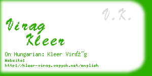 virag kleer business card